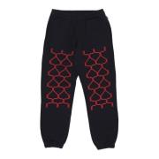 IUTER Svart Fleece Sweatpants Elastisk Midja Black, Herr