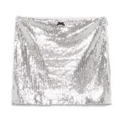 ROTATE Birger Christensen Sequin Mini Skirt Gray, Dam