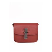 Fabiana Filippi Melania Läder Crossbody Väska med Clip Red, Dam