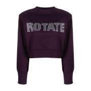 ROTATE Birger Christensen Cropped stickad tröja Purple, Dam