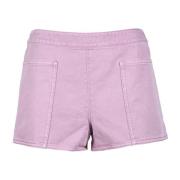 Max Mara Catwalk Shorts i bomull med dragkedja Purple, Dam