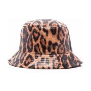 STAND STUDIO Leopard Print Bucket Hat Brown, Dam