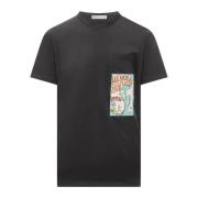 DEPARTMENT FIVE Crew Neck T-shirt med Unik Bröstficka Black, Herr