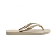 Havaianas Modernt plast sandaler med metalliska ränder Beige, Dam