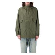 Pop Trading Company Fish Tale Parka Jacka Oliv Green, Herr