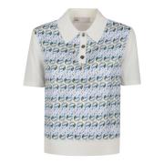 Tory Burch Sidens Front Polo Skjorta Multicolor, Dam