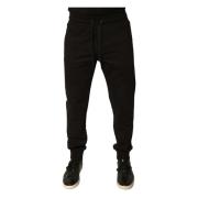 Dolce & Gabbana Logo Detalj Bomull Jogger Byxor Black, Herr