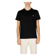 U.S. Polo Assn. Svart Bomull Crew Neck Tee Black, Herr