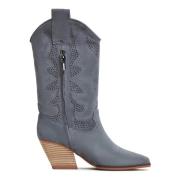 Cesare Gaspari Suede Cowboy Boots Mariana - Grey Gray, Dam