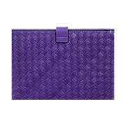 Bottega Veneta Lila Läder Surfplatta Fodral Purple, Unisex