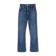 JW Anderson Blå Denim Five Pocket Jeans med Logo Patch Blue, Herr