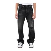 Purple Brand Baggy Jeans med knappstängning Black, Herr