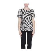 JACQUELINE de YONG Beige Zebra Print Topp Kortärmad Beige, Dam