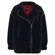 Cesare Gaspari Faux Fur &amp; Shearling Jackets Black, Dam