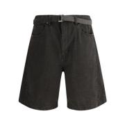 Sacai Svarta Tvättade Denim Shorts Black, Herr