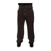 Dolce & Gabbana Brun Logo Bomull Straight Denim Jeans Brown, Herr