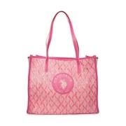 U.S. Polo Assn. Stilren Raffia Axelväska Pink, Dam