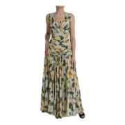 Dolce & Gabbana Silkesblommigt Maxi Klänning Multicolor, Dam