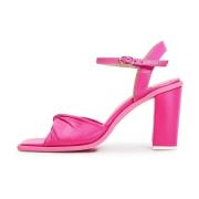 Cesare Gaspari Klassiska Blockklack Sandaler - Fuchsia Pink, Dam