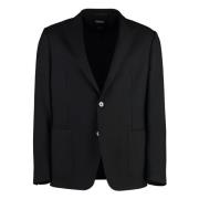 Ermenegildo Zegna Ull Revers Krage Jacka med Fickor Black, Herr