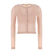 Michael Kors Lyocell Blend Cardigan Sweatshirts Pink, Dam