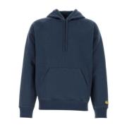 Carhartt Wip Blå Hooded Chase Sweatshirt Blue, Herr