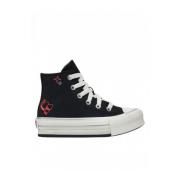 Converse Platform Heart Sneakers Black, Dam