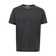 Corneliani Minimalistisk Bomull T-shirt med Centralt Tryck Gray, Herr