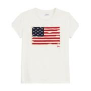 Polo Ralph Lauren Ren Bomull Klassisk T-shirt White, Dam