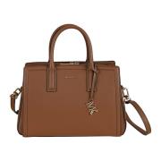 Michael Kors Svart Hammare Läder Satchel Väska Brown, Dam