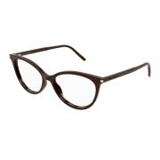 Saint Laurent Cat Eye Solglasögon med Ikonisk Hörnvinkel Brown, Unisex