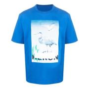 Heron Preston Blå T-shirt med tryckt logotyp Blue, Herr