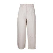 Studio Nicholson Beige Jeans med Vita Detaljer Beige, Dam