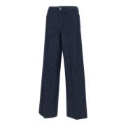 Theory Wide St Trsr Midnight Blue Jeans Blue, Dam