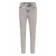 Kaffe Slim Fit Grå Tvättad Denim Jeans Gray, Dam