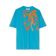 MSGM Bomull T-shirt Blue, Herr