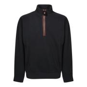 JW Anderson Svart Half Zip Sweatshirt Elegant Design Black, Herr