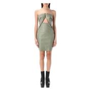 Rick Owens Geometriskt Cutout Axelbandslös Klänning Green, Dam