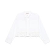 Twinset Vit Bomullsskjorta Snygg Passform White, Dam