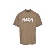 MSGM Bomull T-shirt Brown, Herr