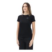 Armani Exchange Svart T-shirt med minimalistisk design Black, Dam