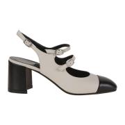 Carel Nude Läder Mary Jane Pumps Beige, Dam