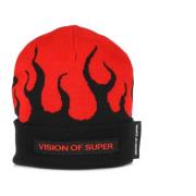 VISION OF SUPER Röda Flammor Beanie Svart/Röd Multicolor, Herr