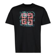 Givenchy 4G Tryckt T-shirt, Ekologisk Bomull, Vår-Sommar 2025 Kollekti...