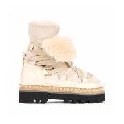 Hogan Beige Sneakers med fårskinnfoder Beige, Dam