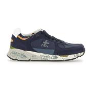 Premiata Midnight Blue Sneakers i Mocka Läder Blue, Herr