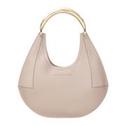 Elisabetta Franchi Beige handväska med gyllene metallhandtag Gray, Dam