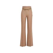 Elisabetta Franchi Brun Palazzo Byxor Dammode Brown, Dam