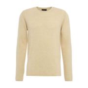 Roberto Collina Lyxig Brun Stickad Tröja Aw24 Beige, Herr