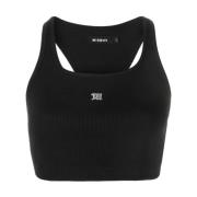 MISBHV Svart Ribbad Crop Top Black, Dam